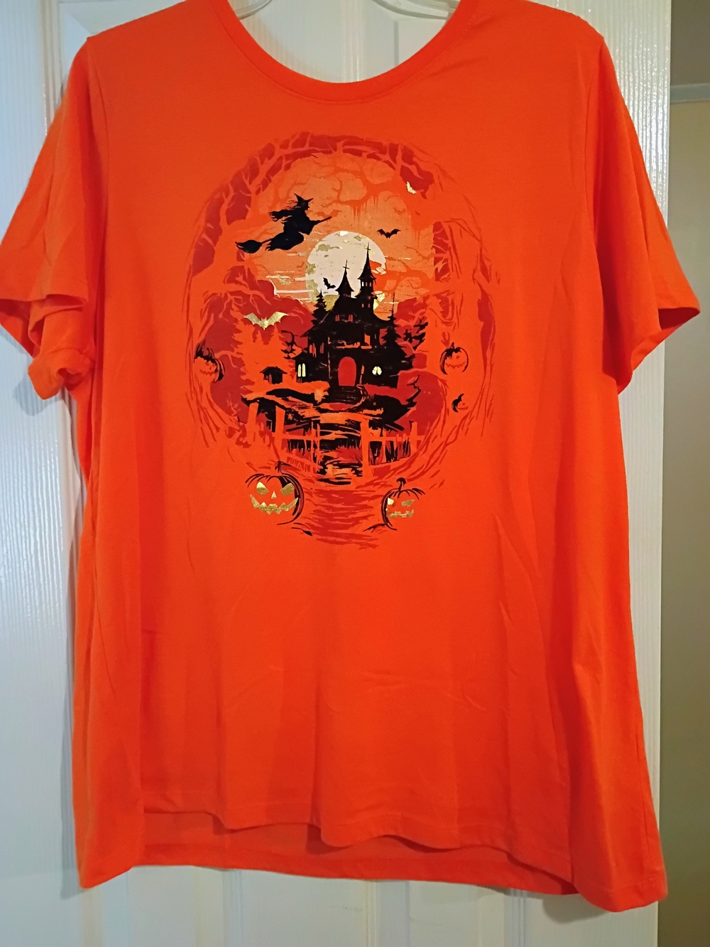 Halloween Graphic Orange Womens T-Shirt